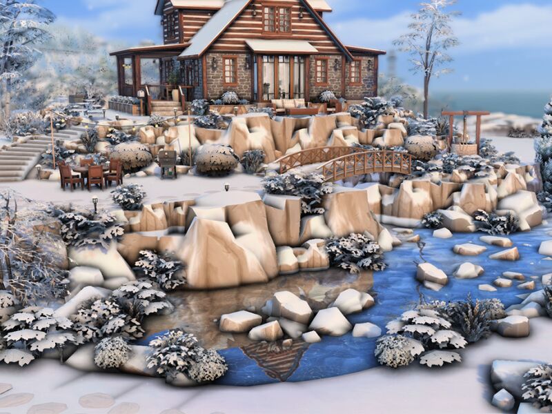 Snowmist Lodge - A Stunning No CC Home 5 sims 4 cc snowmist lodge no cc by xogerardine 2