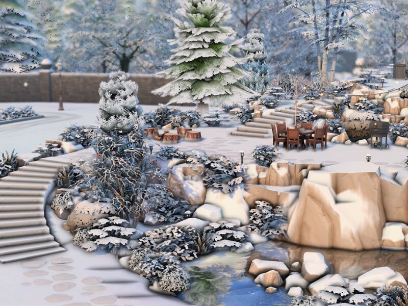 Snowmist Lodge - A Stunning No CC Home 4 sims 4 cc snowmist lodge no cc by xogerardine 3
