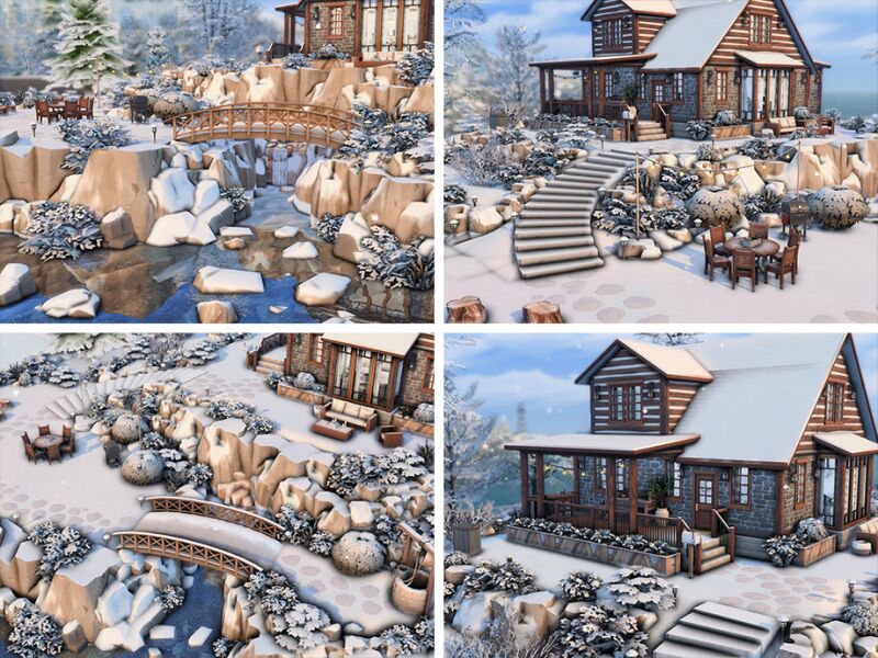 Snowmist Lodge - A Stunning No CC Home 3 sims 4 cc snowmist lodge no cc by xogerardine 4