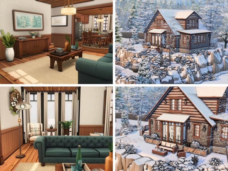 Snowmist Lodge - A Stunning No CC Home 2 sims 4 cc snowmist lodge no cc by xogerardine 5