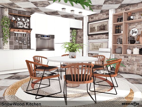 Snowwood Kitchen 1 Snowwood Kitchen Sims 4 CC