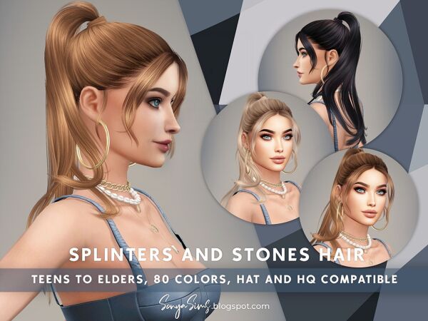 Sleek High Ponytail Hair 1 Sleek High Ponytail Hair Sims 4 CC