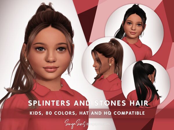 Splinters And Stones Hair for Kids 1 Splinters And Stones Hair for Kids Sims 4 CC