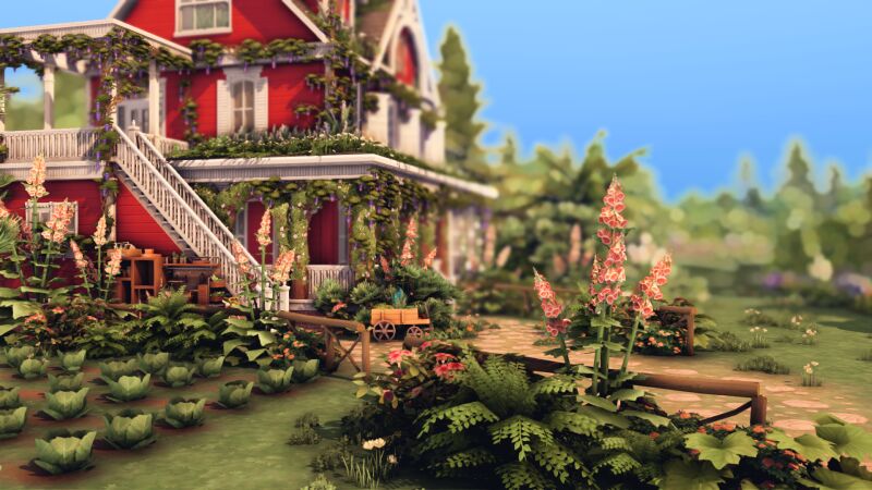 Charming Spring Cottage Design 6 sims 4 cc spring cottage by plumbobkingdom 2