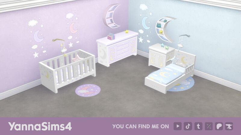 Stars Nursery and Toddler Bedroom Set 3 sims 4 cc stars nursery and toddler bedroom set by yannasims4cc 2