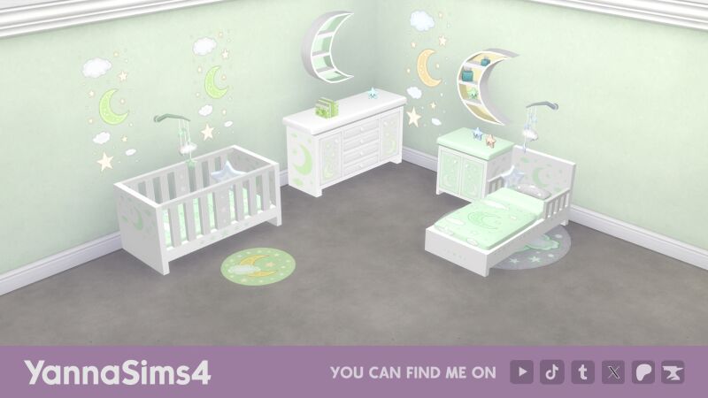 Stars Nursery and Toddler Bedroom Set 2 sims 4 cc stars nursery and toddler bedroom set by yannasims4cc 3