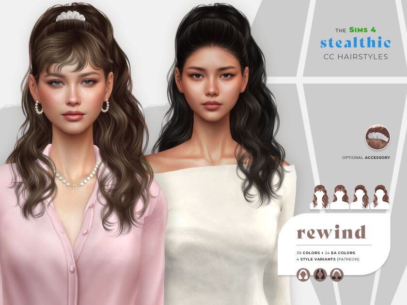 Stealthic - Rewind (Sims 4 Hair) 1 Stealthic – Rewind (Sims 4 Hair) Sims 4 CC
