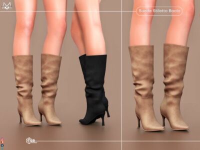 Stylish Suede Stiletto Boots Sims 4 CC