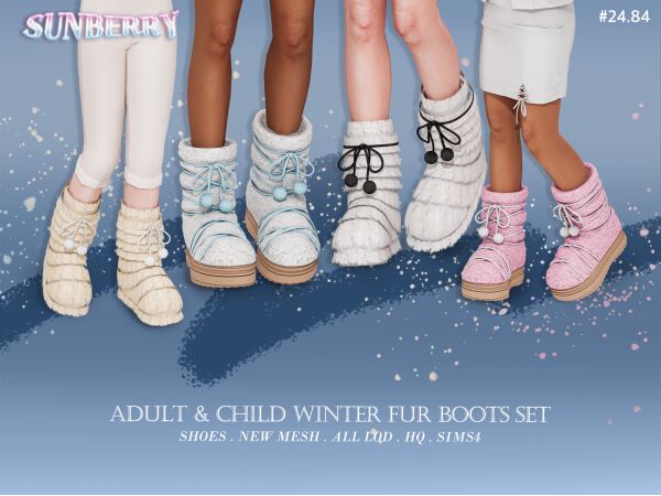 Stylish Winter Fur Boots for All Ages 1 Stylish Winter Fur Boots for All Ages Sims 4 CC