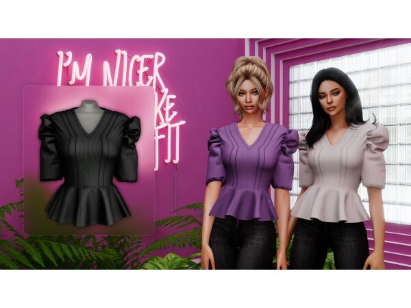 Tatiana Blouse By Myra Sims 1 Tatiana Blouse By Myra Sims Sims 4 CC