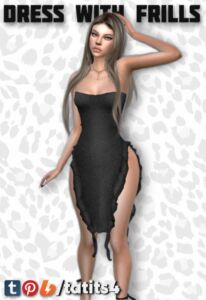 Stylish Frilled Dress for Women Sims 4 CC