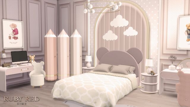 Teddy Bear Kids Room Set 3 sims 4 cc teddy bear kids room set by rubyred 3