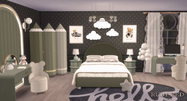Teddy Bear Kids Room Set 4 sims 4 cc teddy bear kids room set by rubyred 4