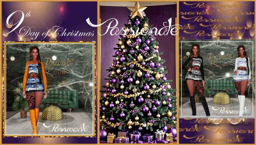 Stylish Blue Jean Skirt Set for the Holidays 1 Stylish Blue Jean Skirt Set for the Holidays Sims 4 CC