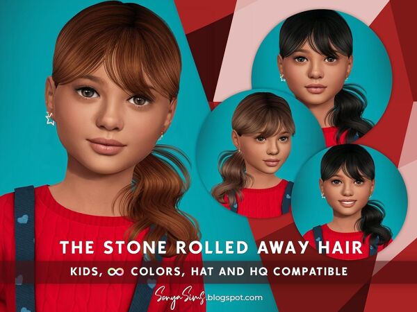 Adorable Wavy Ponytail Hair for Kids 1 Adorable Wavy Ponytail Hair for Kids Sims 4 CC