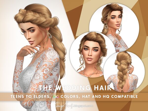 Elegant Braided Wedding Hair for Sims 1 Elegant Braided Wedding Hair for Sims Sims 4 CC