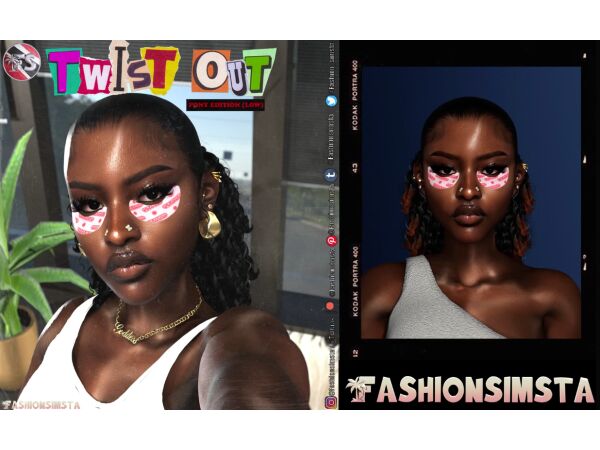 Twist Out Ponytail Style 1 Twist Out Ponytail Style Sims 4 CC