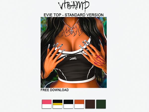 Vibamp - Evie Top (Standard Version) 1 Vibamp – Evie Top (Standard Version) Sims 4 CC
