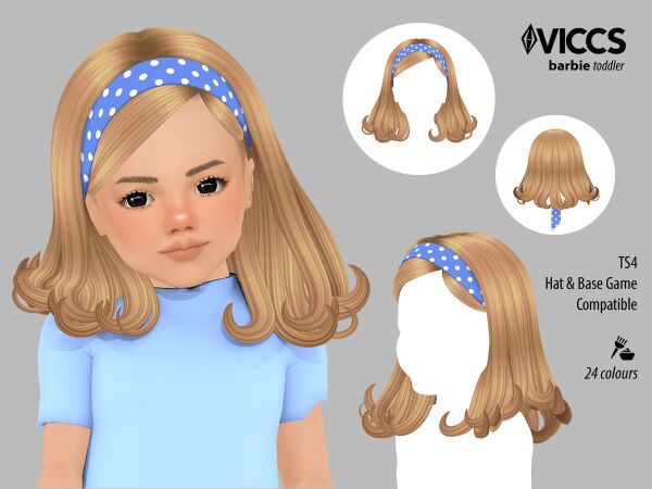 Viccs Dove Hollywood Hair for Toddlers 2 sims 4 cc viccs dove hollywood hair toddler version mesh by daylifesims 3