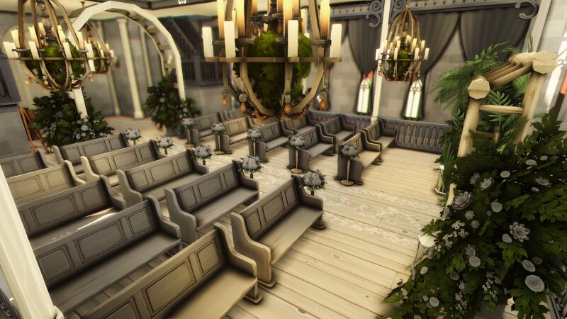 Stunning Wedding Chapel Design 3 sims 4 cc wedding chapel by plumbobkingdom 6