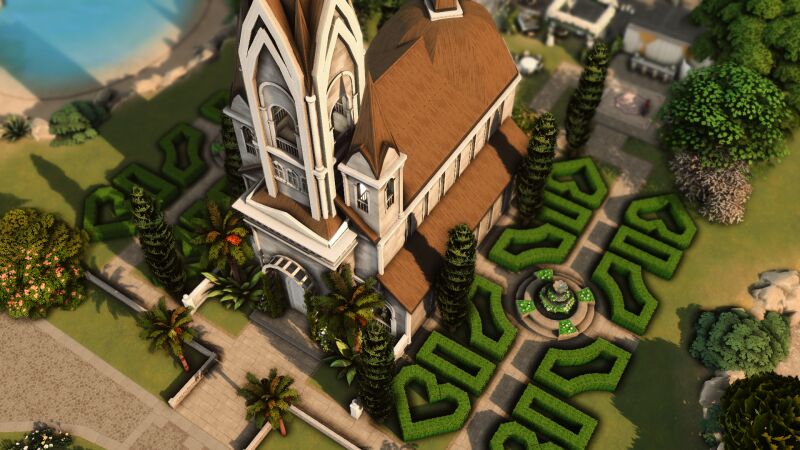 Stunning Wedding Chapel Design 2 sims 4 cc wedding chapel by plumbobkingdom 7