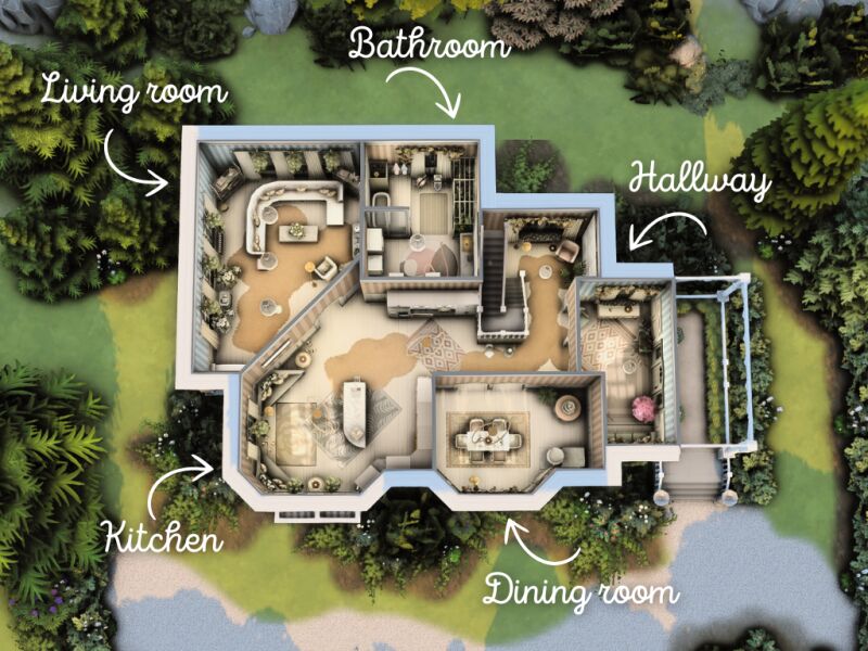 White Mirage | Home 3 sims 4 cc white mirage home 8