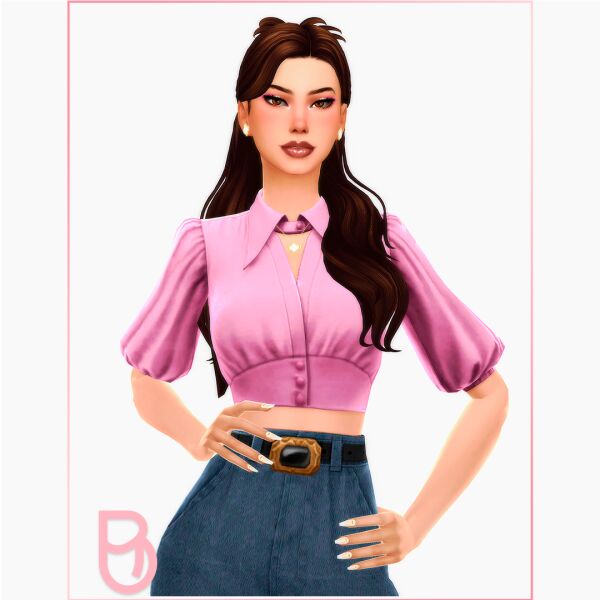 Stylish Raven Blouse for Women by Boschiana 1 Stylish Raven Blouse for Women by Boschiana Sims 4 CC