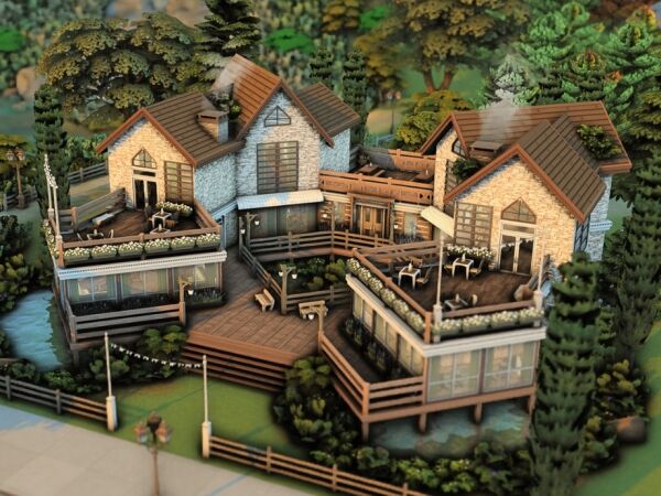 Charming Wooden Light Restaurant 1 Charming Wooden Light Restaurant Sims 4 CC