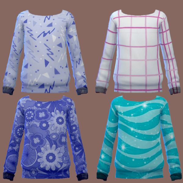 Trendy Y2K Sweatshirt for Kids 1 Trendy Y2K Sweatshirt for Kids Sims 4 CC