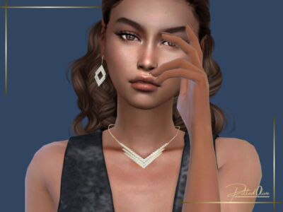 Adelaine Necklace And Earrings Set Sims 4 CC