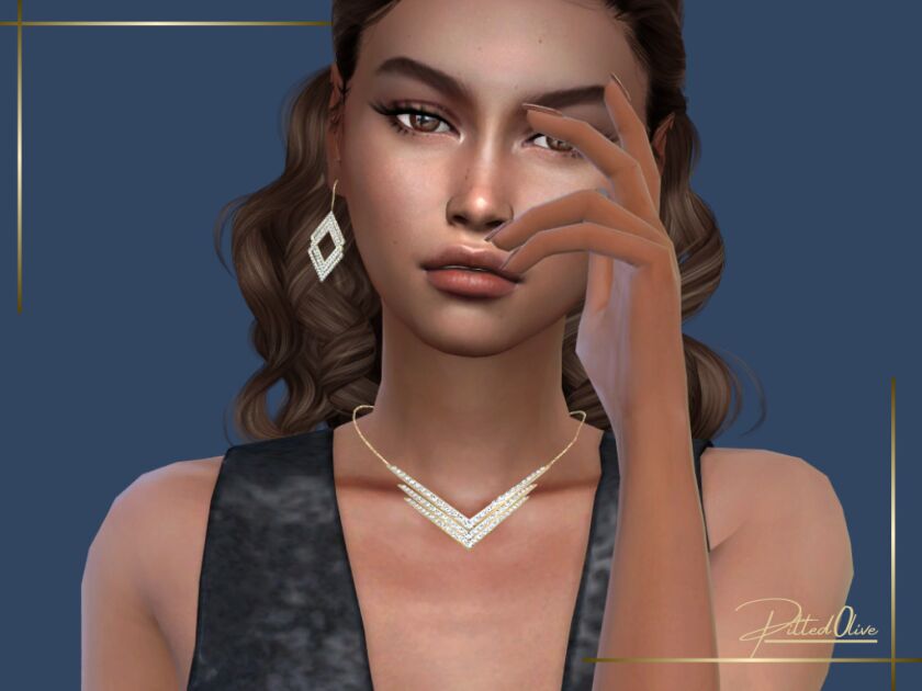 Adelaine Necklace And Earrings Set 1 Adelaine Necklace And Earrings Set Sims 4 CC