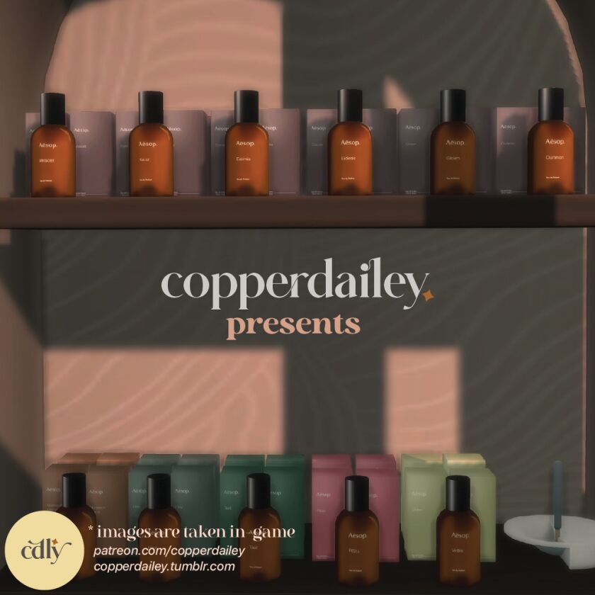 Discover Aēsop's Fragrance Collection 1 Discover Aēsop’s Fragrance Collection Sims 4 CC