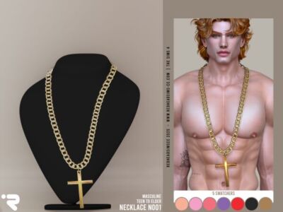 Stylish AM Necklace N001 Sims 4 CC
