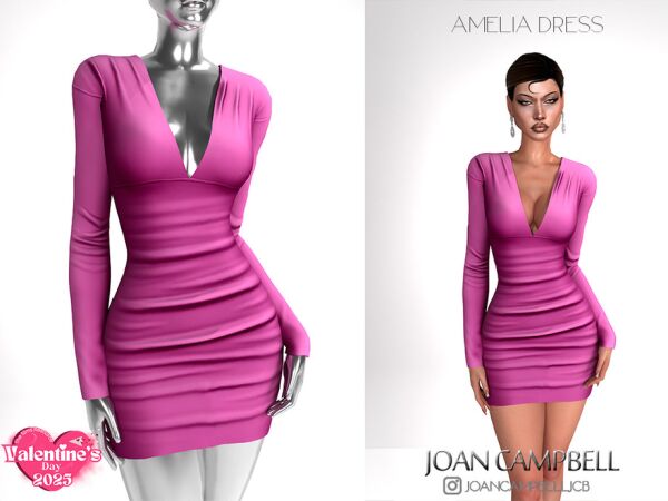 Amelia Dress by Joan Campbell Beauty 1 Amelia Dress by Joan Campbell Beauty Sims 4 CC