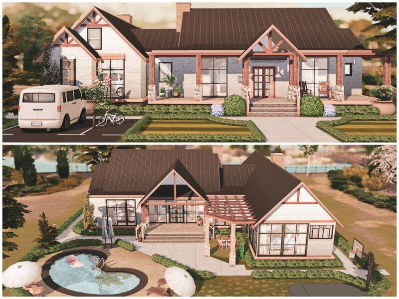 sims 4 cc american craftsman home 2