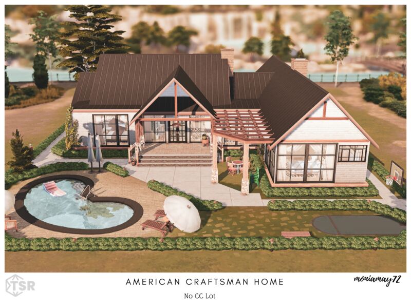 sims 4 cc american craftsman home 6