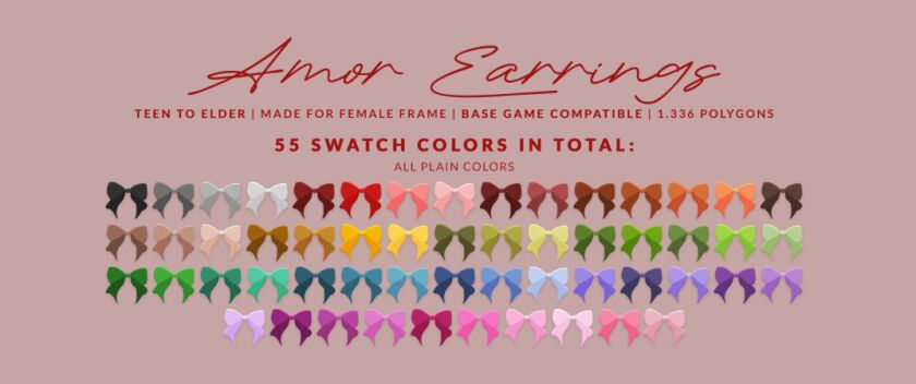 Amor Earrings by Candysims 4 sims 4 cc amor earrings by candysims 2