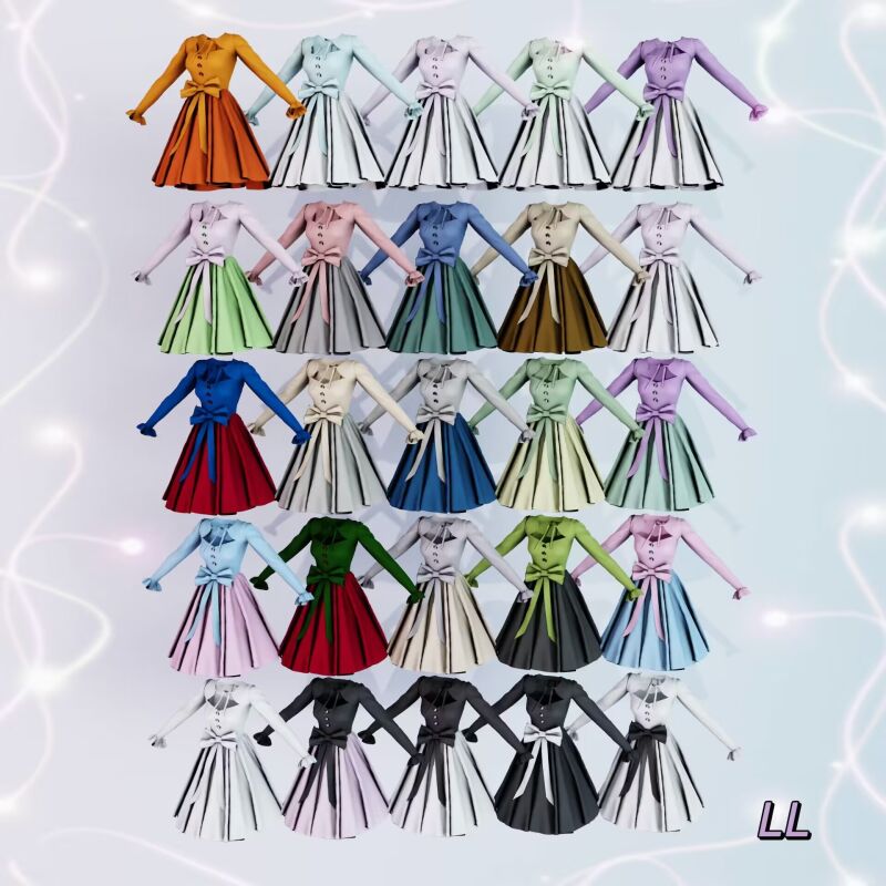sims 4 cc ari dress by lllling 2