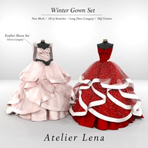 Elegant Winter Gown Set by Atelier Lena Sims 4 CC
