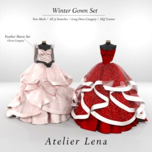 Stunning Winter Gown Set by Atelier Lena Sims 4 CC