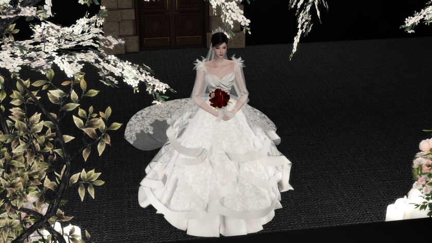 Elegant Winter Gown Set by Atelier Lena 4 sims 4 cc atelier lena winter gown set 10