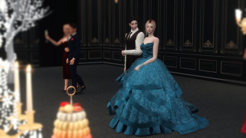 Stunning Winter Gown Set by Atelier Lena 4 sims 4 cc atelier lena winter gown set 5