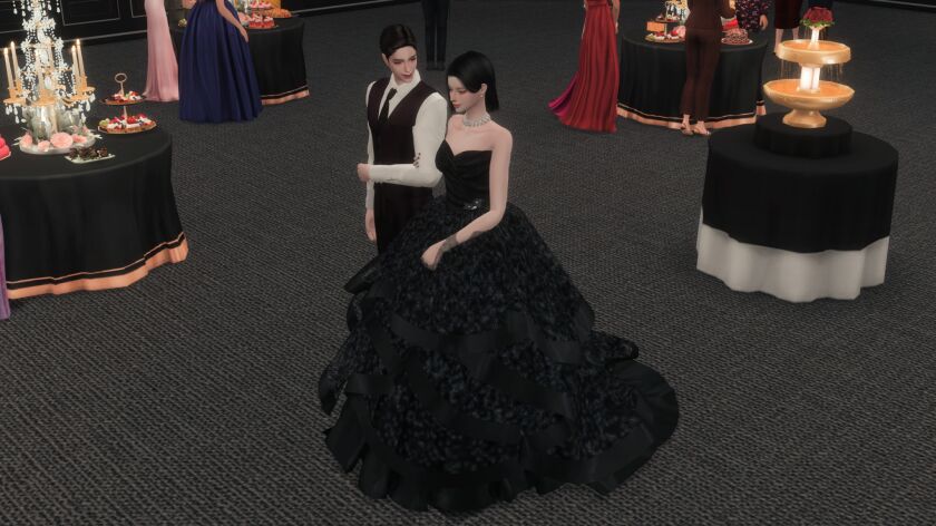 Elegant Winter Gown Set by Atelier Lena 9 sims 4 cc atelier lena winter gown set 7