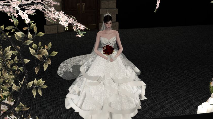 Elegant Winter Gown Set by Atelier Lena 3 sims 4 cc atelier lena winter gown set 9