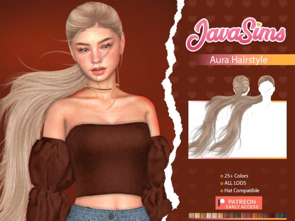 Aura Hairstyle by JavaSims 1 Aura Hairstyle by JavaSims Sims 4 CC