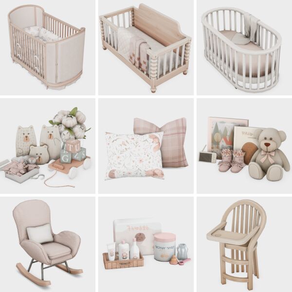 Baby Girl Nursery | Sims 4 CC Finds 1 Baby Girl Nursery | Sims 4 CC Finds Sims 4 CC