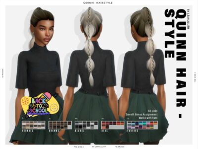 Back To School Quinn Hairstyle Sims 4 CC