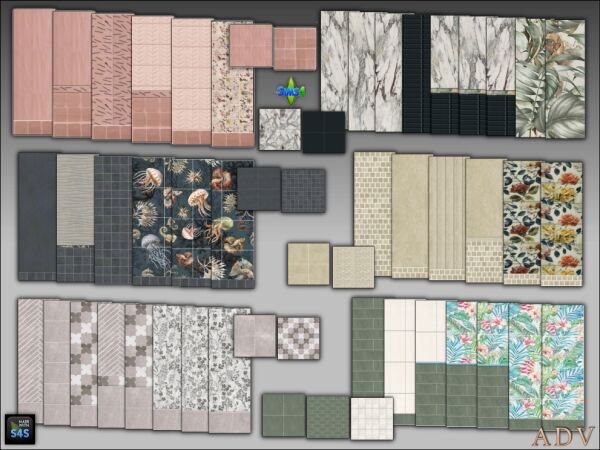 Stylish Multi-Part Bath Tiles 1 Stylish Multi-Part Bath Tiles Sims 4 CC