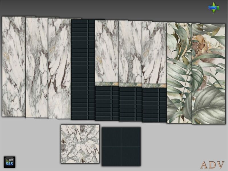 Stylish Multi-Part Bath Tiles 5 sims 4 cc bath tiles 3