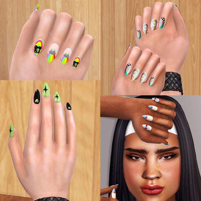 Stunning Nail Designs for All Ages 3 sims 4 cc beautiful nails 2